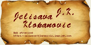 Jelisava Klopanović vizit kartica